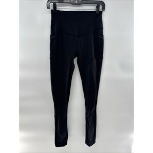 Lululemon Women's Tight Black Leggings With Reflector Pockets Size 2